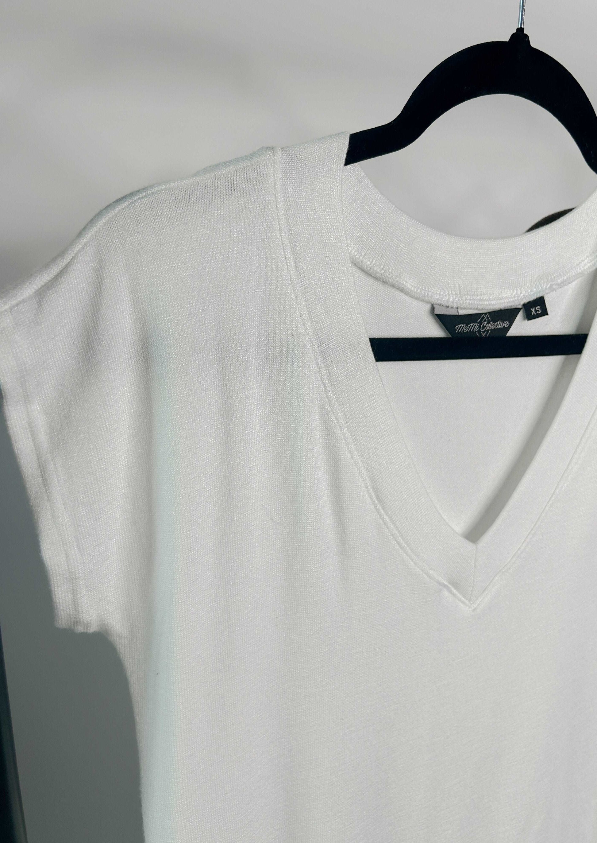 The V-Neck Sweater Tee in Ivory